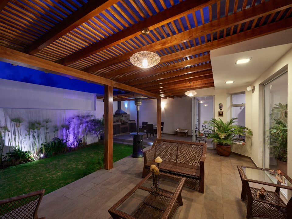 Hardwood patio pergola cover