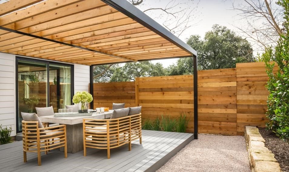 Pine pergola aluminium frame