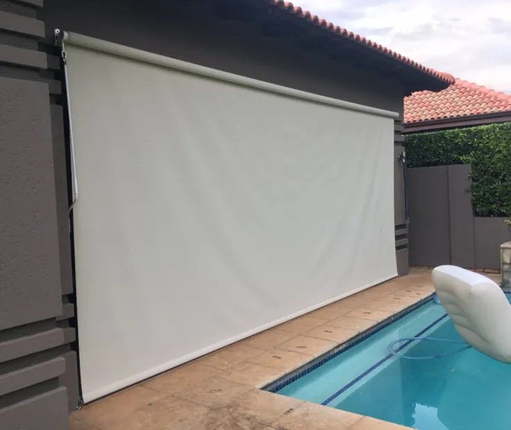 Drop down canvas fabric blind