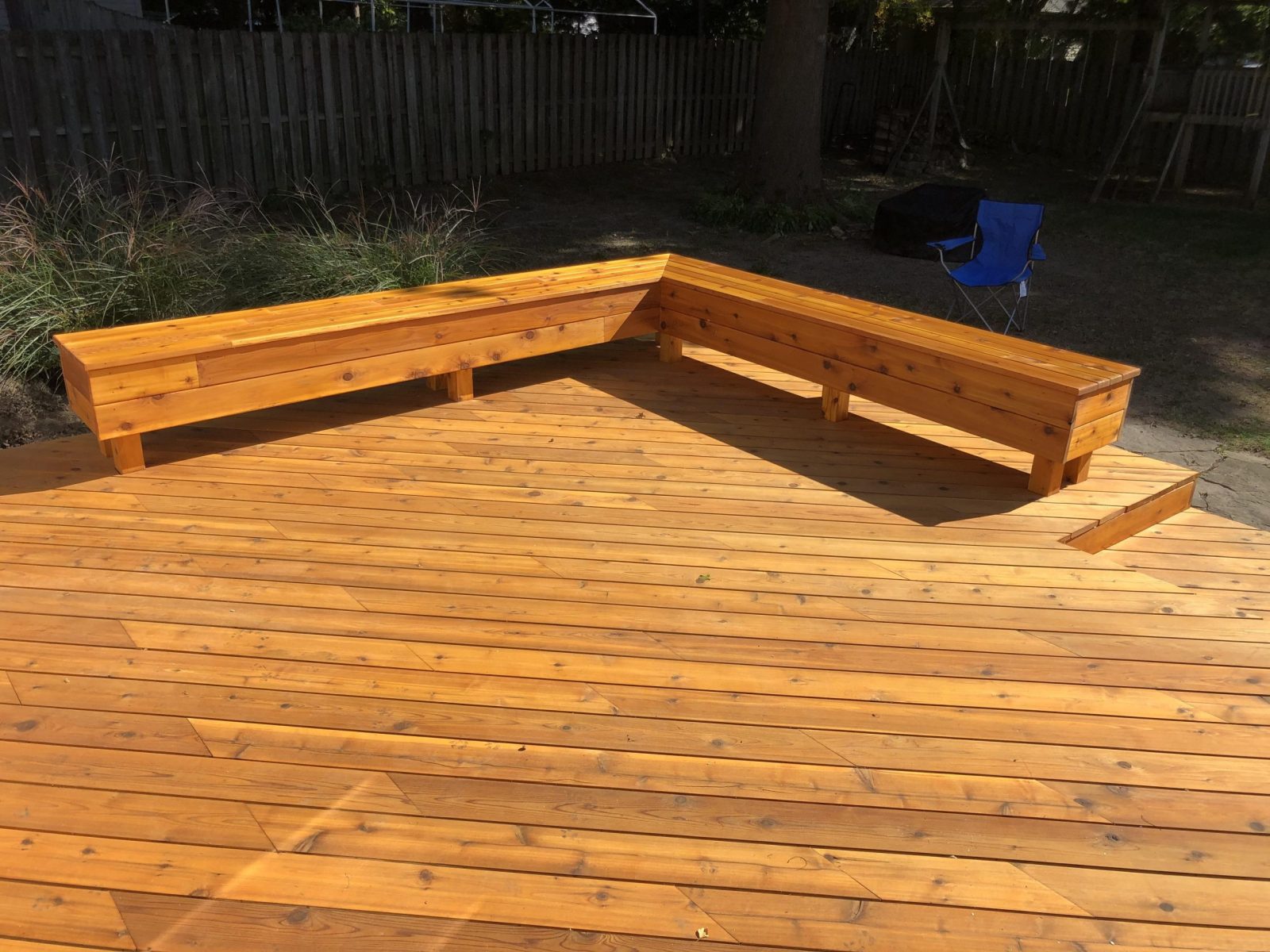 Deck bench no back