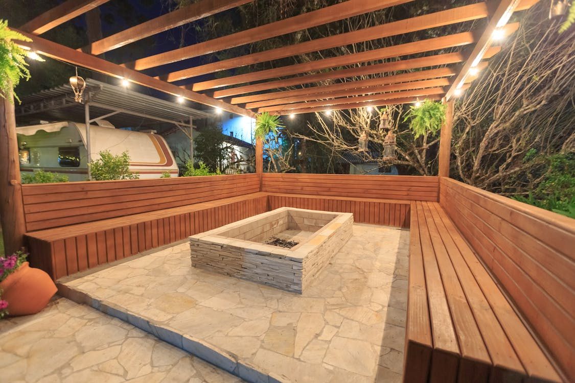 Fire pit deck seating