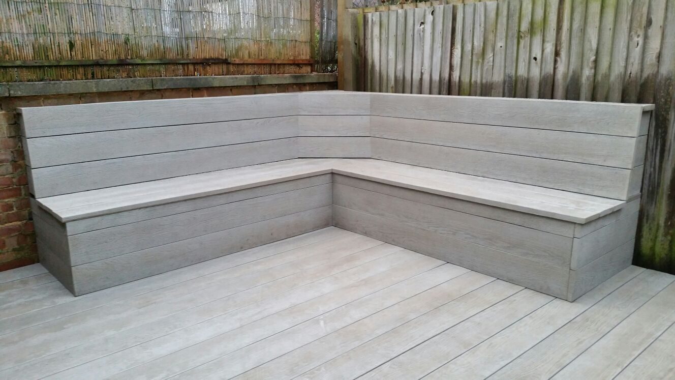 L shape deck seating