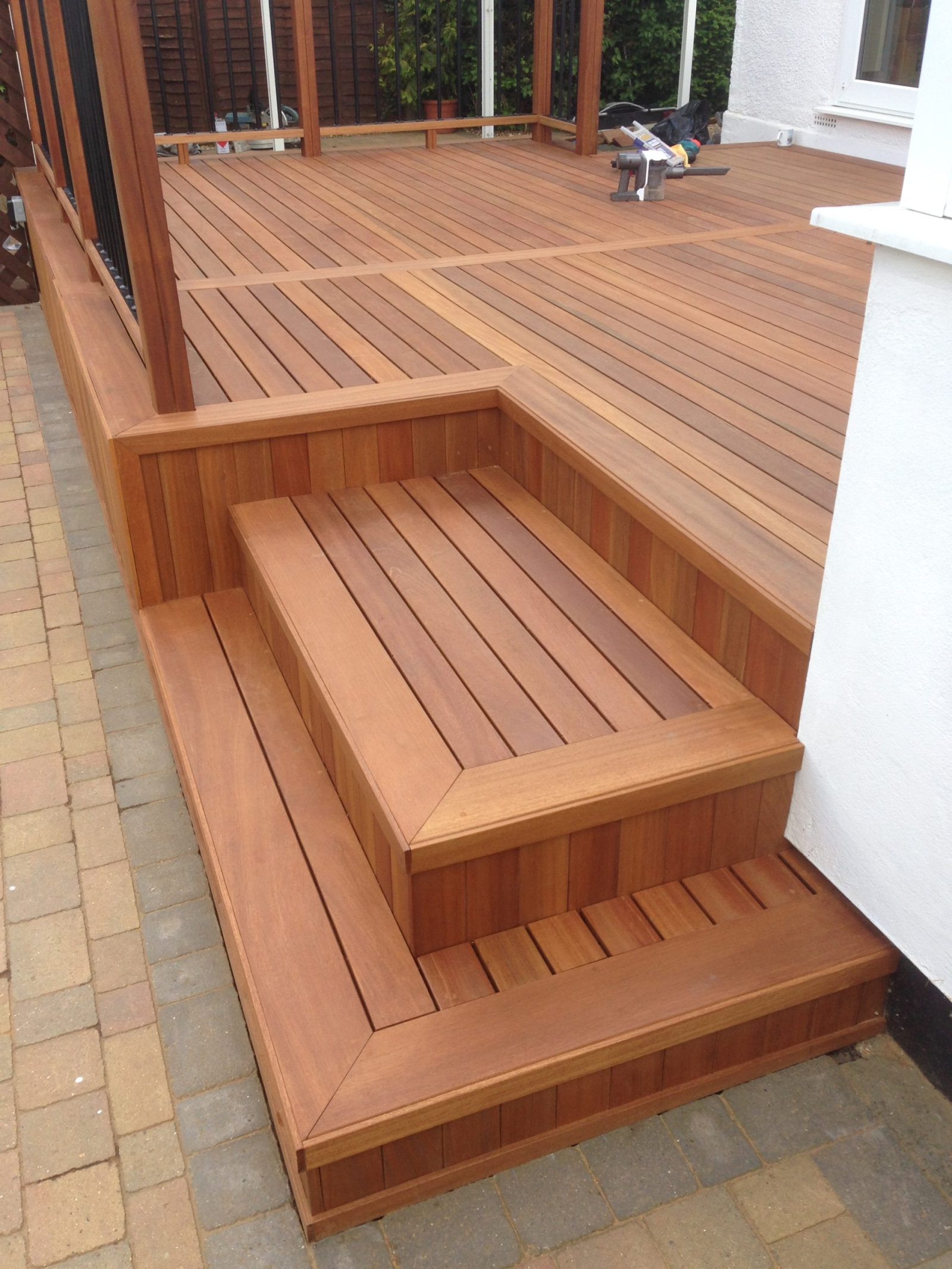 Balau deck with steps