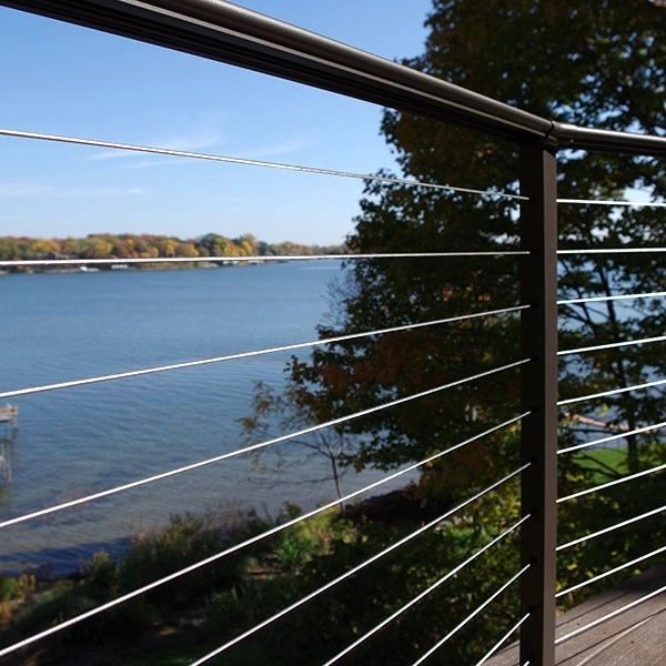 Black steel wire balustrading