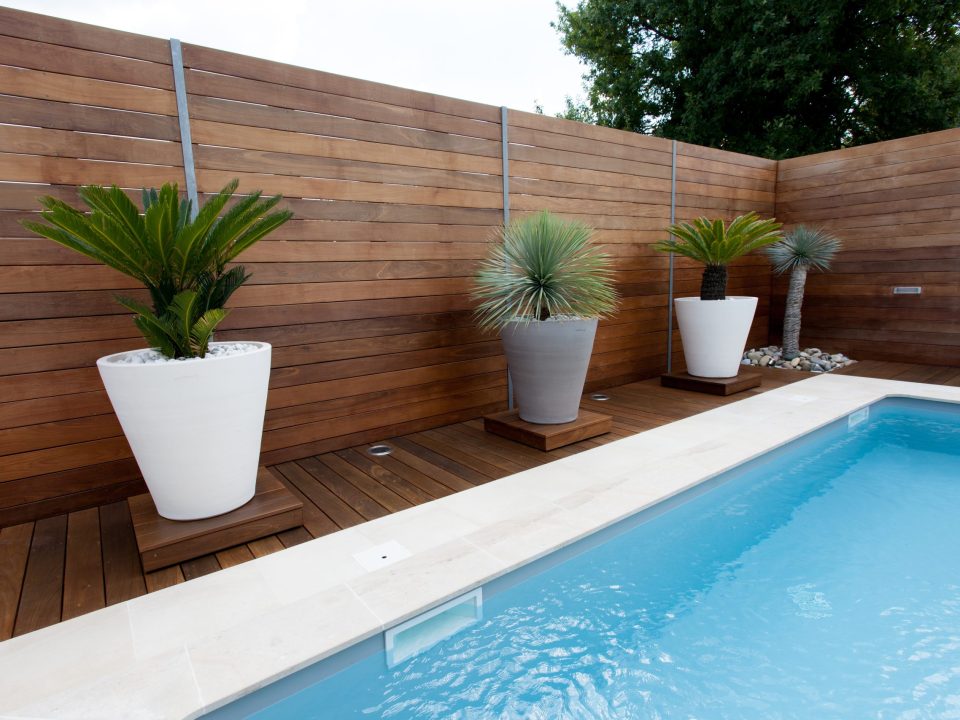 Balau deck around pool and screen