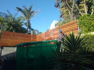 Hardwood privacy fence