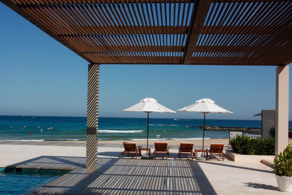 Balau hardwood pergola beachfront