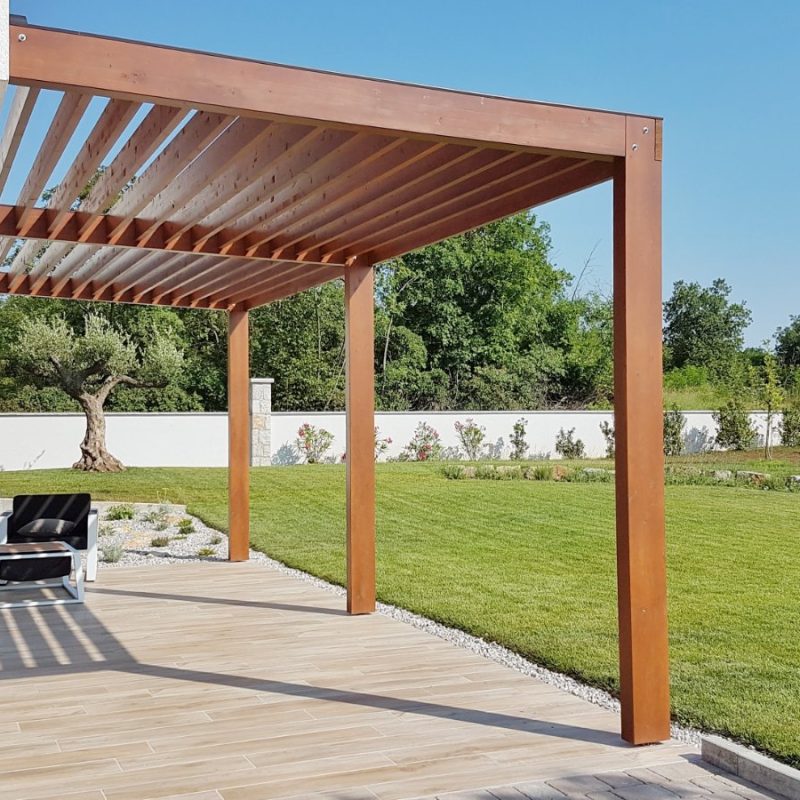 Hardwood pergola louvres