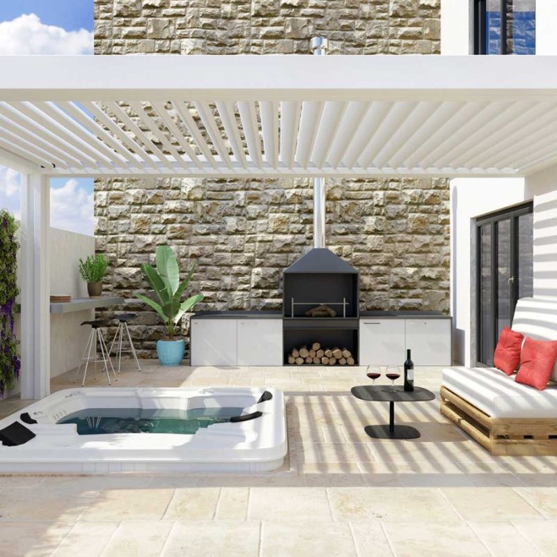White alu pergola